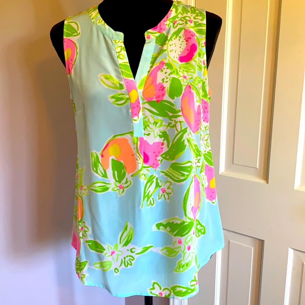 Lilly Pulitzer Stacey Sleeveless Silk Top small